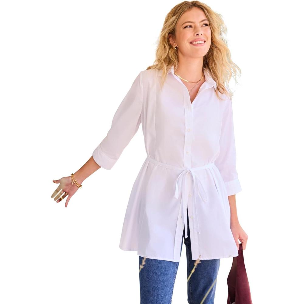 imageWoman Within Plus Size Perfect Pocket Long ShirtWhite