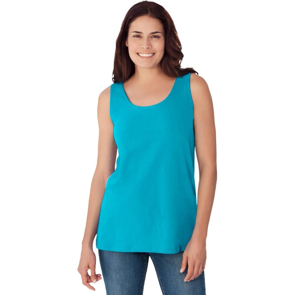 imageWoman Within Plus Size Scoopneck TankPretty Turquoise