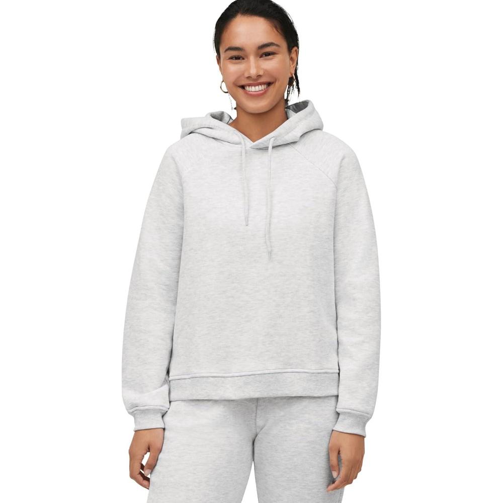 imageellos Plus Size Hooded Fleece Boxy SweatshirtHeather Grey