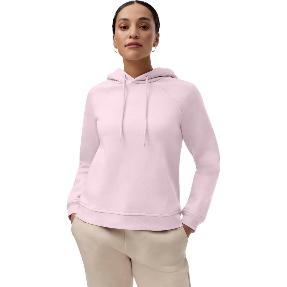 imageellos Plus Size Hooded Fleece Boxy SweatshirtMisty Rose