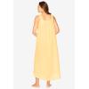 Dreams & Co. Plus Size Short Embroidered Nightgown(Banana)