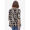 Ellos Plus Size Bell Sleeve A-Line Knit Tunic(Black White Print)