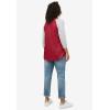 Ellos Plus Size Colorblock 3/4 Sleeve Tee(Maroon Red Heather Grey)
