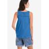 Ellos Plus Size Crochet Lace Tank(Cornflower Blue)