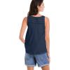 Ellos Plus Size Crochet Lace Tank(Navy)