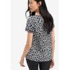 Ellos Plus Size Keyhole Tee(Navy White Print)