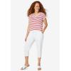 Ellos Plus Size Rounded V-Neck Tee(Ivory Navy Stripe)