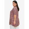 Ellos Plus Size Short Sleeve Inverted Pleat Tunic(Multi Floral)
