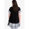 Ellos Plus Size Tie-Dye Gauze Tunic(Black White Tie Dye)