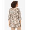 Woman Within Plus Size 7-Day Three-Quarter Sleeve Grommet Notch Tunic(New Khaki Paisley)