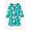 Woman Within Plus Size 7-Day Three-Quarter Sleeve Grommet Notch Tunic(Waterfall Graphic Floral)