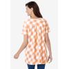 Woman Within Plus Size A-Line Knit Tunic(Orange Melon Buffalo Plaid)