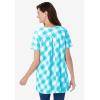 Woman Within Plus Size A-Line Knit Tunic(Pretty Turquoise Buffalo Plaid)