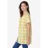 Woman Within Plus Size A-Line Knit Tunic(Primrose Yellow Buffalo Plaid)
