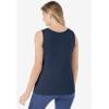 Woman Within Plus Size Beaded Tank Top(Navy)