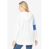 Woman Within Plus Size Color Block Hoodie Sweatshirt(White Multi Stripe)