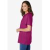 Woman Within Plus Size Eyelet Henley Tee(Raspberry)