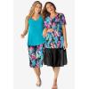 Woman Within Plus Size High-Low Tank(Pretty Turquoise Butterflies)