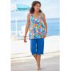 Woman Within Plus Size High-Low Tank(Pretty Turquoise Butterflies)