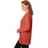 Woman Within Plus Size Perfect Long-Sleeve Crewneck Tunic(Burnt Red)