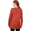 Woman Within Plus Size Perfect Long-Sleeve Crewneck Tunic(Burnt Red)
