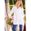 Woman Within Plus Size Perfect Pocket Long Shirt(French Blue Stripe)