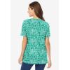 Woman Within Plus Size Perfect Printed Crewneck Tunic(Tropical Green Island Stamp)