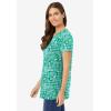 Woman Within Plus Size Perfect Printed Crewneck Tunic(Tropical Green Island Stamp)