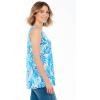 Woman Within Plus Size Perfect Printed Scoopneck Tank(Blue Breezy Palms)