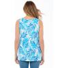 Woman Within Plus Size Perfect Printed Scoopneck Tank(Blue Breezy Palms)
