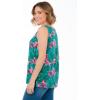 Woman Within Plus Size Perfect Printed Scoopneck Tank(Emerald Tropical Bloom)