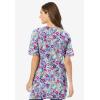 Woman Within Plus Size Perfect Printed Short-Sleeve V-Neck Tunic(Heather Grey Field Floral)