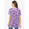 Woman Within Plus Size Perfect Printed Short-Sleeve V-Neck Tunic(Petal Purple Tie Dye)