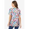 Woman Within Plus Size Perfect Printed Short-Sleeve V-Neck Tunic(White Painterly Bloom)