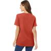 Woman Within Plus Size Perfect Short-Sleeve V-Neck Tee (Petite Available)(Burnt Red)
