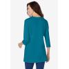 Woman Within Plus Size Perfect Three-Quarter Sleeve Crewneck Tunic(Deep Teal)