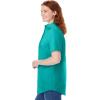 Woman Within Plus Size Petite Perfect Short Sleeve Shirt(Aquamarine)