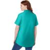Woman Within Plus Size Petite Perfect Short Sleeve Shirt(Aquamarine)