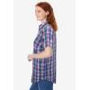 Woman Within Plus Size Petite Perfect Short Sleeve Shirt(Tulip Purple Charming Plaid)