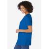 Woman Within Plus Size Rayon Three-Quarter Sleeve Effortless Tab-Front Blouse(Bright Cobalt)