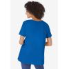 Woman Within Plus Size Rayon Three-Quarter Sleeve Effortless Tab-Front Blouse(Bright Cobalt)