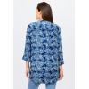 Woman Within Plus Size Rayon Three-Quarter Sleeve Effortless Tab-Front Blouse(Navy Texture Tie Dye)