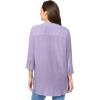 Woman Within Plus Size Rayon Three-Quarter Sleeve Effortless Tab-Front Blouse(Pale Lilac)