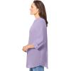 Woman Within Plus Size Rayon Three-Quarter Sleeve Effortless Tab-Front Blouse(Pale Lilac)