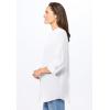 Woman Within Plus Size Rayon Three-Quarter Sleeve Effortless Tab-Front Blouse(White)