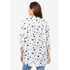 Woman Within Plus Size Rayon Three-Quarter Sleeve Effortless Tab-Front Blouse(White Heart Stencil)