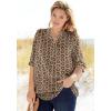 Woman Within Plus Size Rayon Three-Quarter Sleeve Effortless Tab-Front Blouse(White Misty Floral)