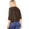 Woman Within Plus Size Rib Trim Cardigan Shrug Sweater(Chocolate)