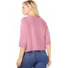 Woman Within Plus Size Rib Trim Cardigan Shrug Sweater(Delicate Pink)