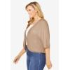 Woman Within Plus Size Rib Trim Cardigan Shrug Sweater(New Khaki)